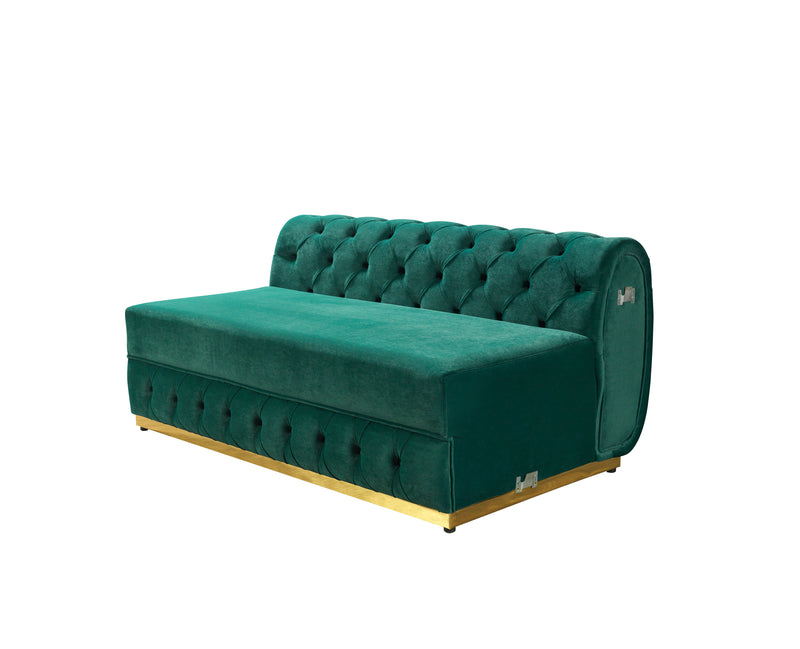 Jessie Green Velvet  Double Chaise 138" Sectional