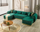 Jessie Green Velvet  Double Chaise 138" Sectional