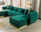 Jessie Green Velvet  Double Chaise 138" Sectional