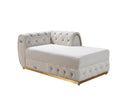 Jessie Ivory Velvet  Double Chaise 138" Sectional