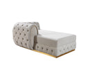 Jessie Ivory Velvet  Double Chaise 138" Sectional