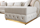 Jessie Ivory Velvet  Double Chaise 138" Sectional