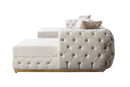 Jessie Ivory Velvet  Double Chaise 138" Sectional