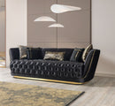 Daphne Black Velvet Sofa 95" & Loveseat 79"