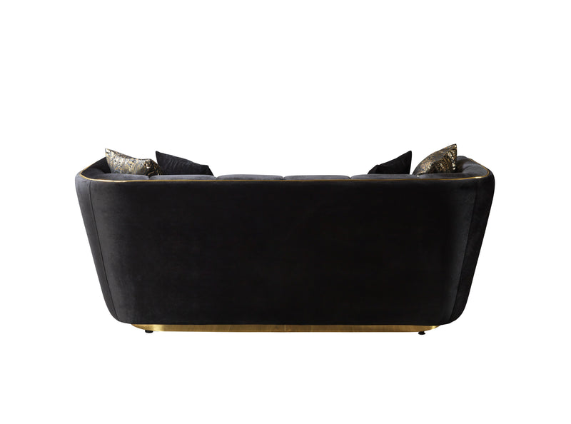 Daphne Black Velvet Sofa 95" & Loveseat 79"