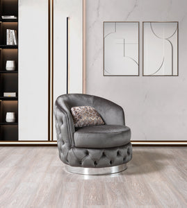 Lupino Gray Velvet Chair