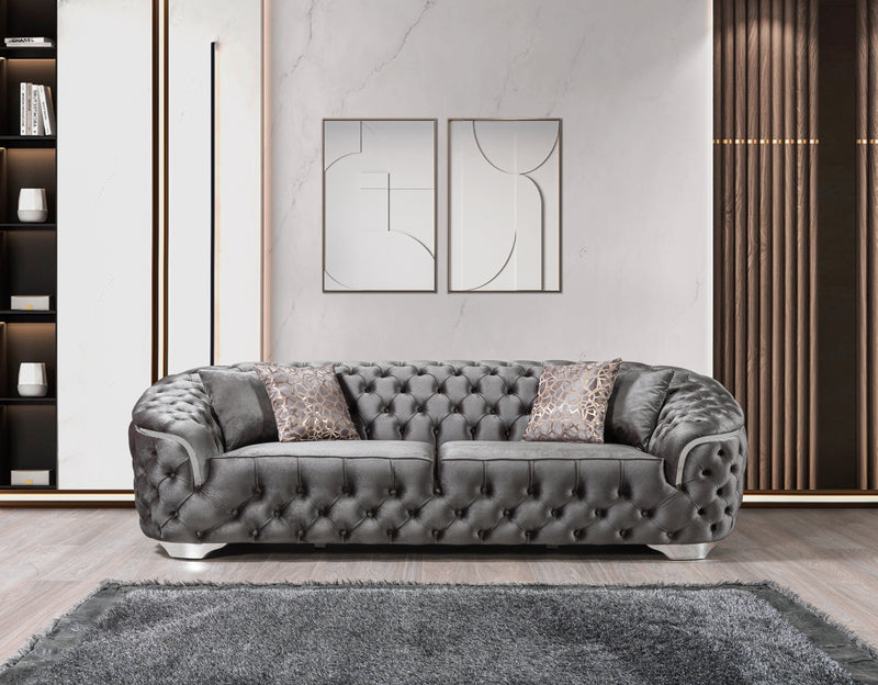 Lupino Gray Velvet Sofa 95" & Loveseat 82" [ETA: 11/5]