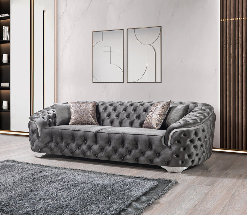 Lupino Gray Velvet Sofa 95" & Loveseat 82" [ETA: 11/5]