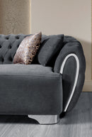 Victoria Gray Velvet Sofa 99" & Loveseat 79"