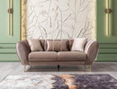 Merida Coffee Velvet Sofa 92" & Loveseat 72"