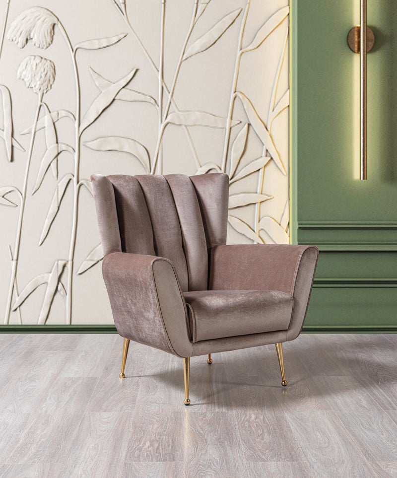 Merida Coffee Velvet Chair