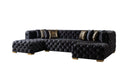 Neva Black Velvet Double Chaise 138" Sectional [ETA: 3/20]