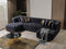 Neva Black Velvet Double Chaise 138" Sectional