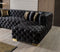 Neva Black Velvet Double Chaise 138" Sectional