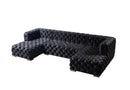 Neva Black Velvet Double Chaise 138" Sectional