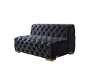 Neva Black Velvet Double Chaise 138" Sectional