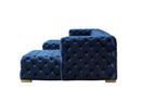 Neva Blue Velvet Double Chaise 138" Sectional