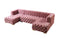 Neva Pink Velvet Double Chaise 138" Sectional