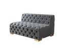 Neva Gray Velvet Double Chaise 138" Sectional