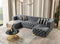 Neva Gray Velvet Double Chaise 138" Sectional