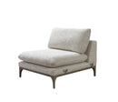 Dylan Ivory Linen 3-Piece Curved 126" Sectional with Ottoman