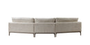 Dylan Ivory Linen 3-Piece Curved 126" Sectional with Ottoman