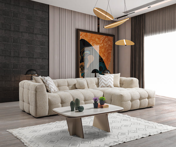 Ivy Sand Boucle RAF 110" Sectional