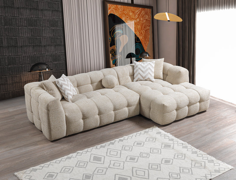 Ivy Sand Boucle RAF 110" Sectional