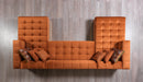 Elisha Orange Velvet Double Chaise 140" Sectional