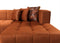 Elisha Orange Velvet Double Chaise 140" Sectional