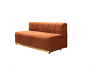 Elisha Orange Velvet Double Chaise 140" Sectional