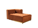 Elisha Orange Velvet Double Chaise 140" Sectional