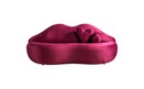 Lips Maroon Velvet Loveseat 81"