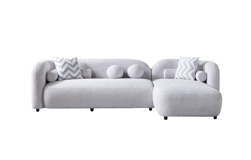 Liva Gray Boucle RAF 110" Sectional [ETA: 3/20]