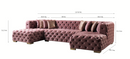 Neva Pink Velvet Double Chaise 138" Sectional