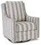 Kambria Ivory/Black Swivel Glider Accent Chair - A3000207