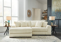 Lindyn 2-Piece Sectional with Ottoman in Ivory - PKG014502