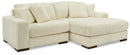 Lindyn 2-Piece Sectional with Ottoman in Ivory - PKG014503