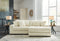 Lindyn 2-Piece Sectional with Ottoman in Ivory - PKG014503