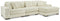 Lindyn 3-Piece Sectional with Ottoman in Ivory - PKG016104