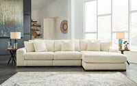 Lindyn 3-Piece Sectional with Ottoman in Ivory - PKG016104