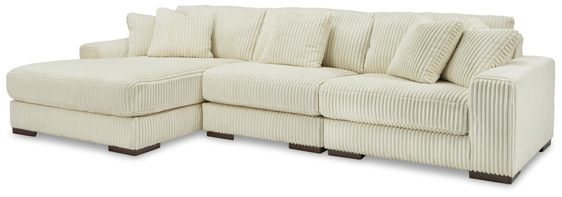 Lindyn 3-Piece Sectional with Ottoman in Ivory - PKG016105