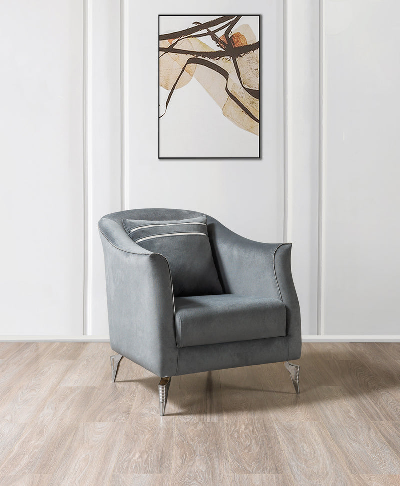 Belinda Gray Velvet Chair