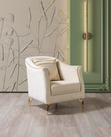 Belinda Ivory Velvet Chair