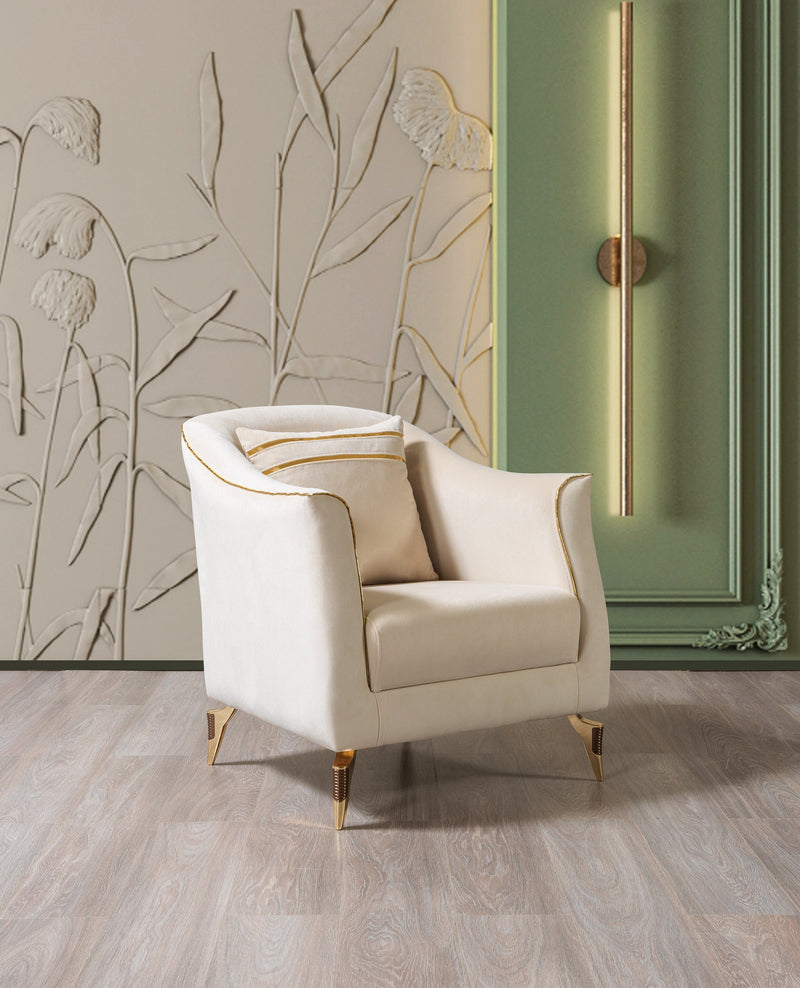 Belinda Ivory Velvet Chair [ETA: 1/15]