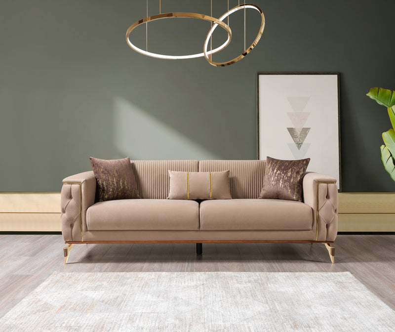 Belinda Coffee Velvet Sofa 89" & Loveseat 69" [ETA: 1/15]