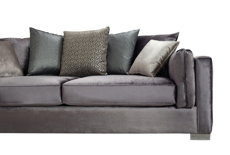 Clara Gray Velvet Sofa & Loveseat