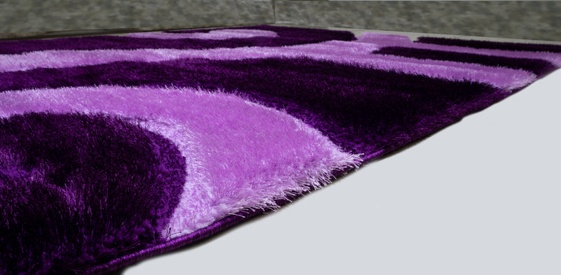 3D Shaggy PURPLE Area Rug - 3D666