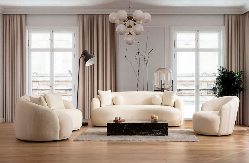 Bonita Ivory Boucle Sofa 91" & Loveseat 81"