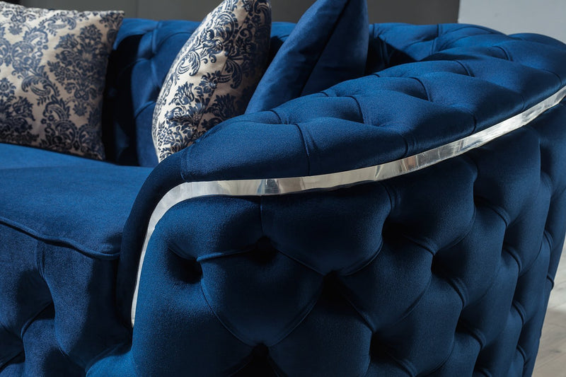 Lupino Blue Velvet Sofa & Loveseat - Luna Furniture